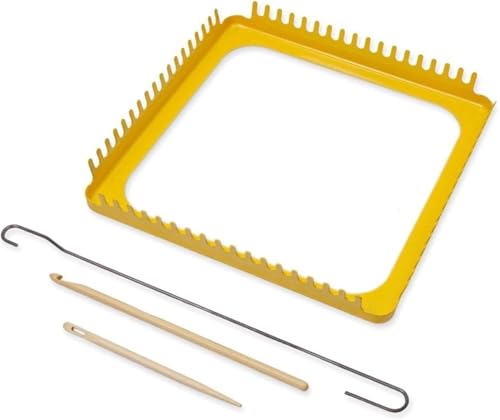 Webstuhl, Webstuhl für 18 Zähne, quadratischer Webstuhl und Hakenset, Handwebhaken-Werkzeug-Set, handgefertigte Kunst und Handwerk von ESESE
