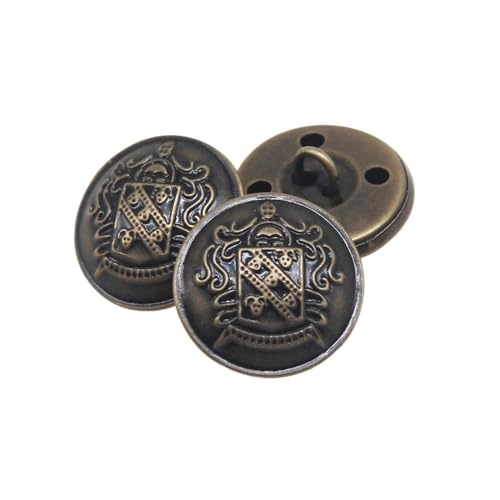 10 Stück/Los, 15/18/20/23/25 mm, Vintage-Kupfer-Metallknöpfe, Kleidungsstück, Übermantel, Nähzubehör, Knöpfe für Kleidung, Handwerk, DIY (Nr. 15, 22 mm) von ESMENATZLS