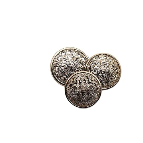 10 Stück 15/18/20 mm hohle runde Knöpfe aus Metall für Kleidung Nähen Zubehör Basteln 15/18/20 mm (Teegold, 15 mm) von ESMENATZLS