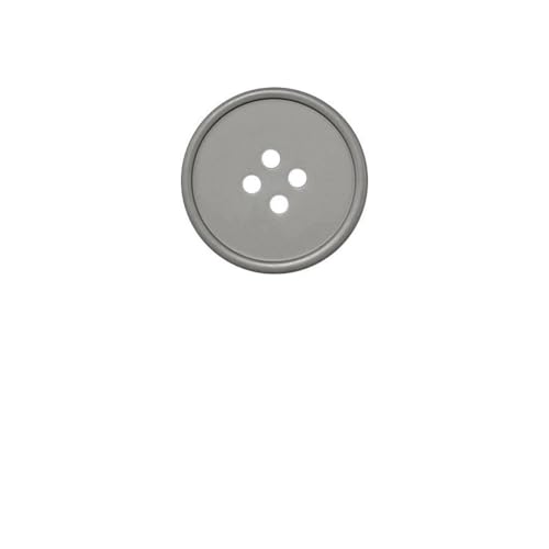 10 Stück 15 mm/25 mm auffällige Harzknöpfe für DIY-Mode-Accessoires und Kleidungsstücke, rundes Design mit vier Löchern (hellgrau, 10 Stück, 25 mm) von ESMENATZLS