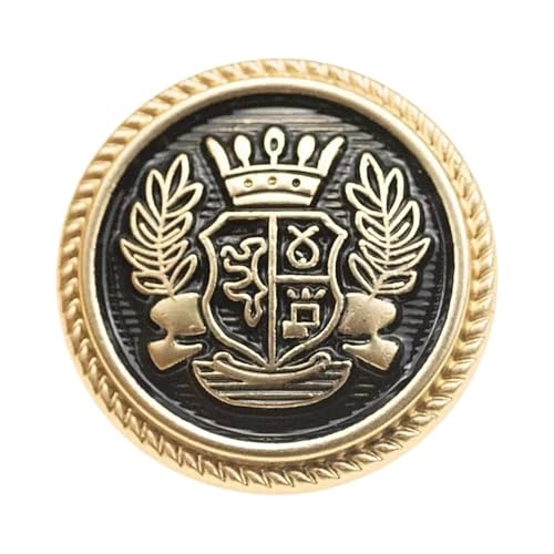 10 Stück geschnitzte Metallknöpfe für Kleidung Männer Frauen Mäntel Hemden Luxusknöpfe zum Nähen DIY Zubehör Materialien Dekoration (Sand Gold Mit Schwarz, 20mm) von ESMENATZLS