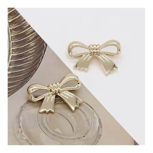 10 Stück goldene Schleife Metallknöpfe Nähzubehör für Bekleidungsknöpfe geeignet für Strickpullover, Kleider, Hemden (2cm - 10 Stk.) von ESMENATZLS