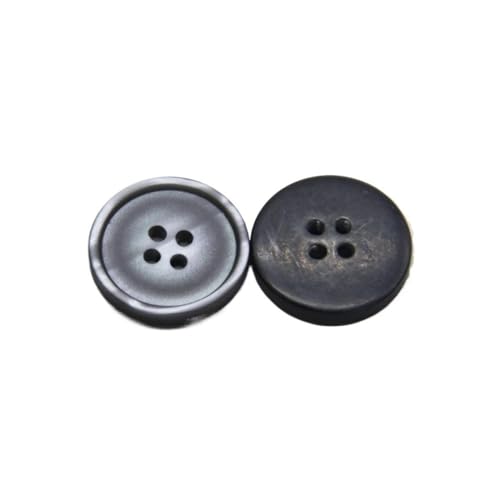 15/18/20/23/25 mm modische blaue runde Harzknöpfe für Kleidung, Herren, Hosen, Mantel, Jacke, DIY, Handwerk, Nähzubehör (schwarz, 20 mm, 15 Stück) von ESMENATZLS