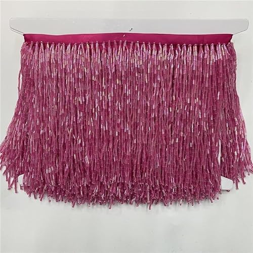 15 cm breite Fransenperle, Quasten, Borte, Spitze, für DIY-Zubehör, Heimtextilien, Tanzband (Rose) von ESMENATZLS