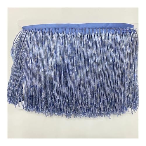 15 cm breite Fransenquaste Quasten Trim Spitze für DIY Zubehör Heimtextilien Tanzband (Hellblau) von ESMENATZLS