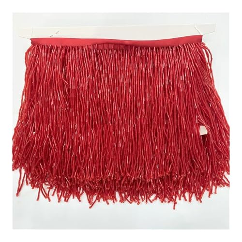 15 cm breite Fransenquaste Quasten Trim Spitze für DIY Zubehör Heimtextilien Tanzband (rot) von ESMENATZLS