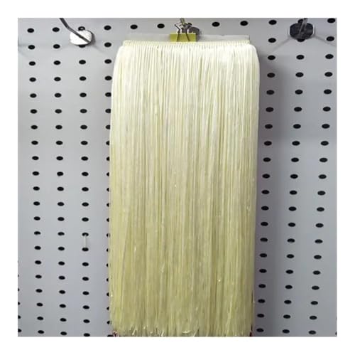 2 m lange Spitzenborte mit Quaste, Fransen für DIY, lateinamerikanische Kleider, Bühnenkleidung, Vorhang, Zubehör, Band (Beige) von ESMENATZLS