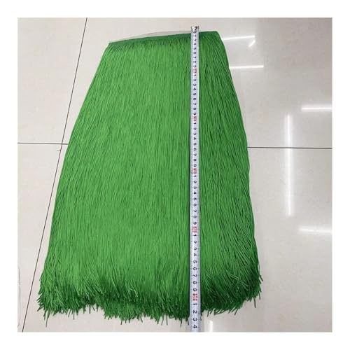 2 m lange Spitzenborte mit Quaste, Fransen für DIY, lateinamerikanische Kleider, Bühnenkleidung, Vorhangzubehör, Band (Grasgrün) von ESMENATZLS