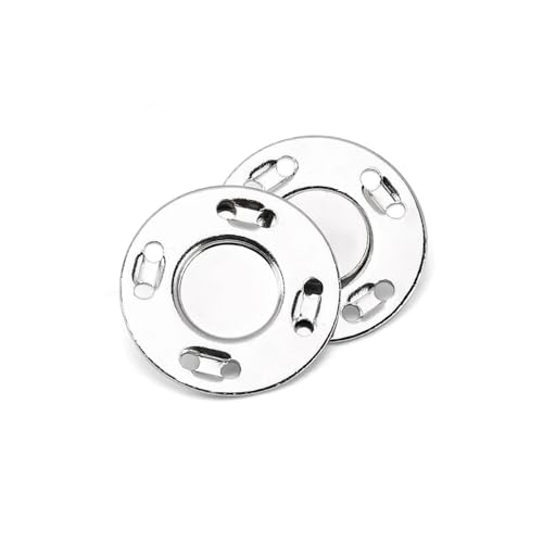 5 Paar Metall Magnetknöpfe zum Nähen Magnetische Knöpfe Bunte Magnetsteine Unsichtbare Koffer Tasche Mäntel Schnalle für DIY (#13, Silber, 12mm, 5 Paar) von ESMENATZLS