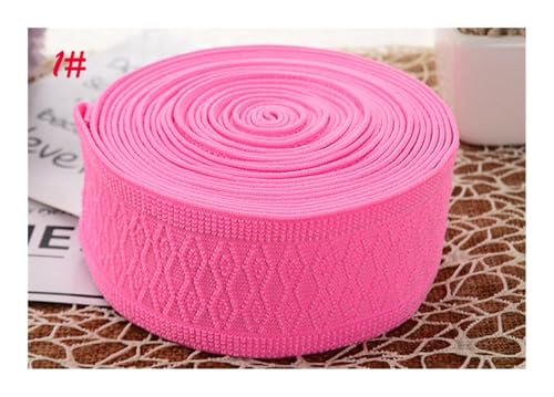 5 cm Hosen-Taille, Baumwolle, elastisches Gummiband, Kleidungszubehör mit doppeltem Argyle-Muster, verdickt (Rosa) von ESMENATZLS