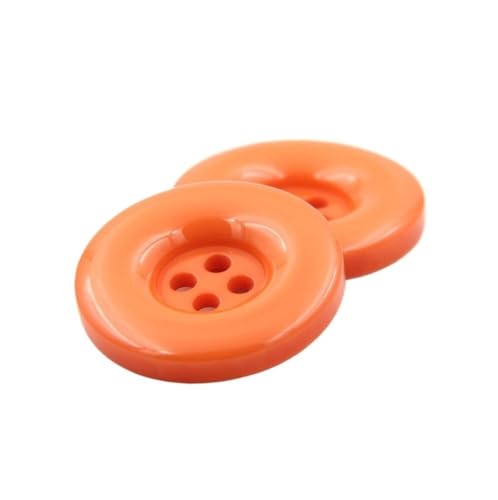 6 Stück Runde Harzknöpfe Kunststoffknöpfe 4 Löcher 15mm 18mm 20mm 23mm 25mm 28mm 30mm 34mm 38mm Nähen, Scrapbooking DIY (02 Orange, 38mm) von ESMENATZLS