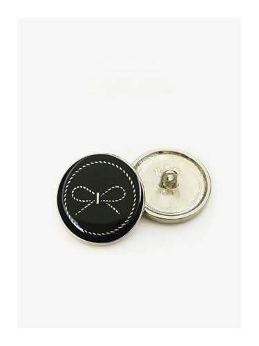 6 stücke 15mm-25mm Metallknopf für Kleidung Luxus Designer Gold Dekoration Nähen Knöpfe Handgemachte DIY Frauen Mantel Zubehör (Silbergrau, 20mm 6 Stück) von ESMENATZLS