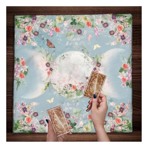 ESMENATZLS Tarotkarten-Tischdecke, Altartuch, Mond, Planeten, Tarot-Tischdecke zum Verbreiten, Tarot-Lesen, Wasserfall-Landschaft, Wanddekoration, Wandteppich (TLB (369), 75 x 75 cm von ESMENATZLS