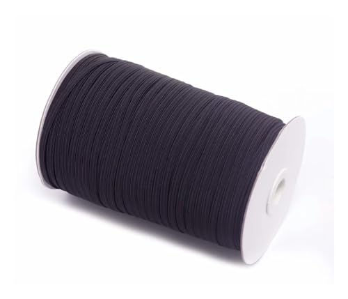 Elastische Bänder aus Polyester, für Kleidung, Kleidung, Nähzubehör (schwarz, 6 mm, 180 Meter), 30 m, 90 m, 180 m von ESMENATZLS