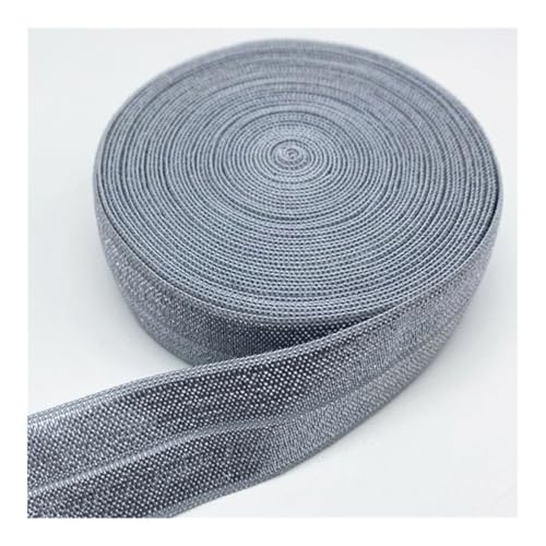 Elastisches Band, 15mm 20mm 25mm Elastisches Elastisches Band Faltbares Elastisches Band für Nähen Spitzenborte Bekleidungszubehör (Grau, 2m x 15mm) von ESMENATZLS