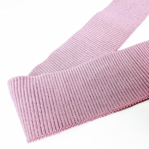 Elastisches Polyester-Tissu zum Nähen, gerippter Stoff, Quilten, DIY, Stoffzubehör, Kragenmanschetten, Farbe (Rosa-Grau) von ESMENATZLS