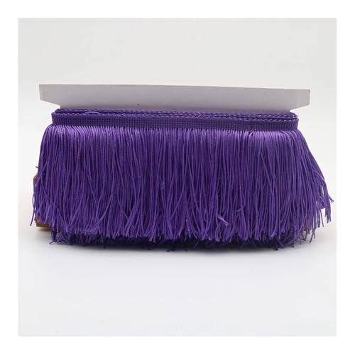 Fransenborte aus Polyester, 15 cm lang, für Vorhänge, Kleidung, Fransen zum Nähen, Basteln, Violett von ESMENATZLS