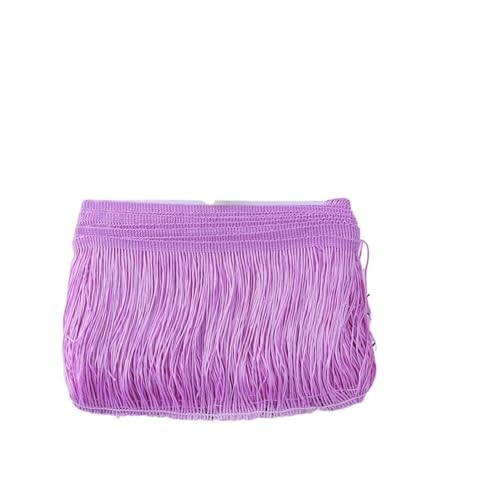 Fransenborte aus Seide, 15 cm, Quaste, Spitze für Latein-Tanzkleid, Nähvorhang, 9 m, Hellviolett von ESMENATZLS