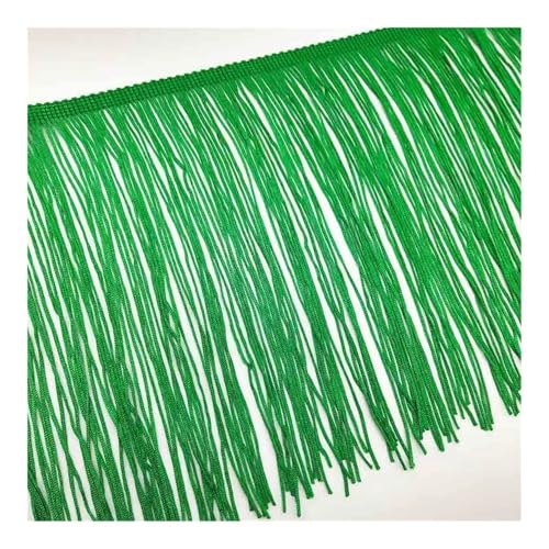 Fransenborte aus Spitze, 1 m lang, weiß, Quaste, Fransenborte für DIY, lateinamerikanische Kleider, Bühnenkleidung, Zubehör, 15 cm breites Spitzenband (grün) von ESMENATZLS