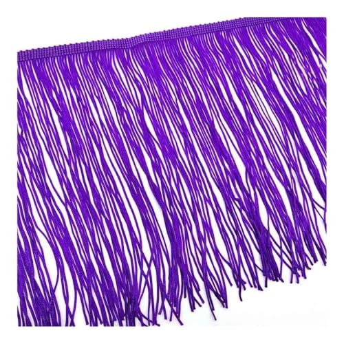 Fransenborte aus Spitze, 1 m lang, weiß, Quaste, Fransenborte für DIY, lateinamerikanische Kleider, Bühnenkleidung, Zubehör, 15 cm breites Spitzenband (lila) von ESMENATZLS