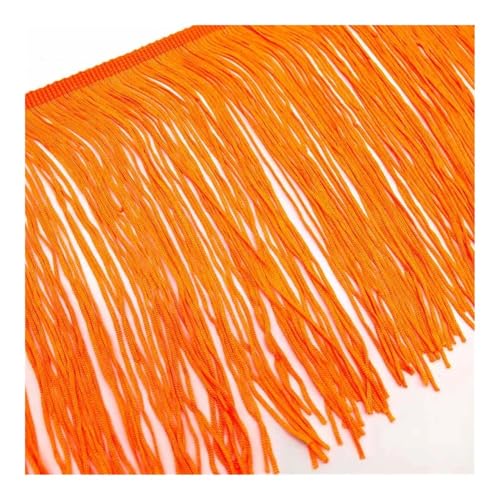 Fransenborte aus Spitze, 1 m lang, weiß, Quaste, Fransenborte für DIY, lateinamerikanische Kleider, Bühnenkleidung, Zubehör, 15 cm breites Spitzenband (orange) von ESMENATZLS