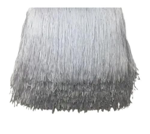 Fransenborte mit kurzen Quasten, 9 cm x 10 m, Spitze für selbstgemachte Vorhänge, Kleider, Nähfarben, Besätze, DIY-Zubehör (02 Weiß) von ESMENATZLS