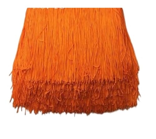 Fransenborte mit kurzen Quasten, 9 cm x 10 m, Spitze für selbstgemachte Vorhänge, Kleider, Nähfarben, Besätze, DIY-Zubehör (11 orange) von ESMENATZLS