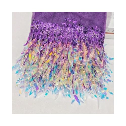 Pailletten-Quaste, Netzstoff, Spitzenbesatz, Dekoration, Kleid, Fransen, Quasten, Stoff, DIY, Hochzeitskleid, Kleidung, Nähen, Basteln, Zubehör, 18 cm, Lila, 4,5 m Pailletten-Quaste, Netzstoff, Spitzenbesatz, Dekoration, Kleid, Fransen, Quasten, Stoff, DIY, Hochzeitskleid, Kleidung, Nähen, Basteln, Zubehör, 18 cm, Lila, 4,5 m von ESMENATZLS