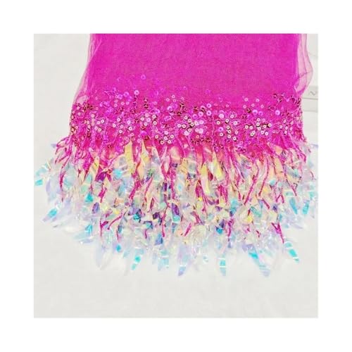 Pailletten-Quaste, Netzstoff, Spitzenbesatz, Dekoration, Kleid, Fransen, Quasten, Stoff, DIY, Hochzeitskleid, Kleidung, Nähen, Basteln, Zubehör, 18 cm, Rosarot, 4,5 m Pailletten-Quaste, Netzstoff, Spitzenbesatz, Dekoration, Kleid, Fransen, Quasten, Stoff, DIY, Hochzeitskleid, Kleidung, Nähen, Basteln, Zubehör, 18 cm, Rosarot, 4,5 m von ESMENATZLS