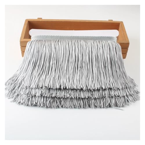 Spitzenband mit Fransen, Spitze, Quasten, 10 cm, DIY-Dekoration, Kleid, Bühnenaufführung, Spitzenband (grau) von ESMENATZLS
