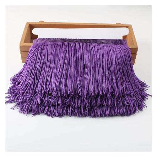Spitzenband mit Fransen, Spitze, Quasten, 10 cm, DIY-Dekoration, Kleid, Bühnenaufführung, Spitzenband (lila) von ESMENATZLS