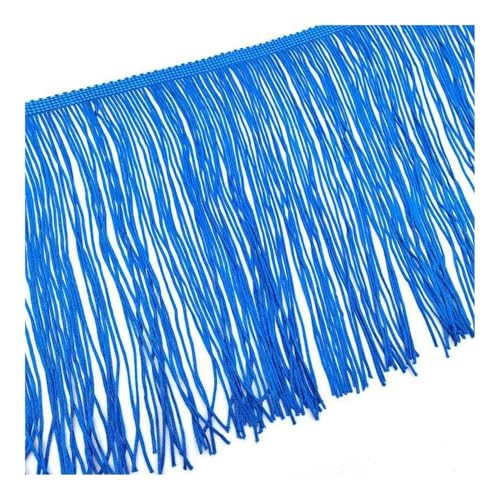Spitzenband mit Fransenbordüre, 1 m lang, weiß, für lateinamerikanische Kleider, Bühnenkleidung, Zubehör, 15 cm breites Spitzenband (Himmelblau) von ESMENATZLS