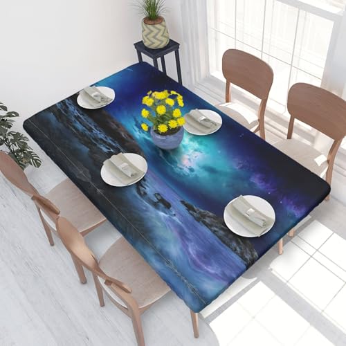 ESNAIUVCD 3D-Grafik, Universum, Weltraumdruck, 3D-Grafik, Universum, Weltraumdruck, ölbeständig, rechteckig, Tischdecke, Restaurant-Tischdecke, Gartenparty, Tischdecke (1,2 m) von ESNAIUVCD