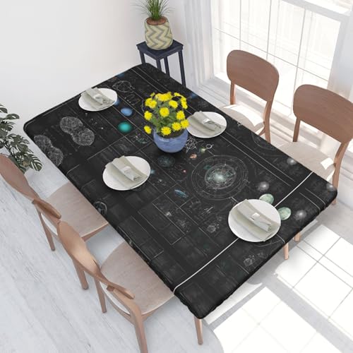 ESNAIUVCD Abstrakte wissenschaftliche Chemie-Illustration, 3D-Druck, abstrakte Wissenschaft, Chemie, Illustration, 3D-Druck, ölbeständig, rechteckig, Tischdecke, Restaurant-Tischdecke, Gartenparty von ESNAIUVCD