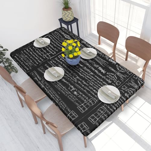 ESNAIUVCD Abstrakter Druck in Wissenschaft und Chemie, abstrakter Druck, ölbeständig, rechteckig, Tischdecke, Restaurant-Tischdecke, Gartenparty, Tischdecke (1,2 m) von ESNAIUVCD