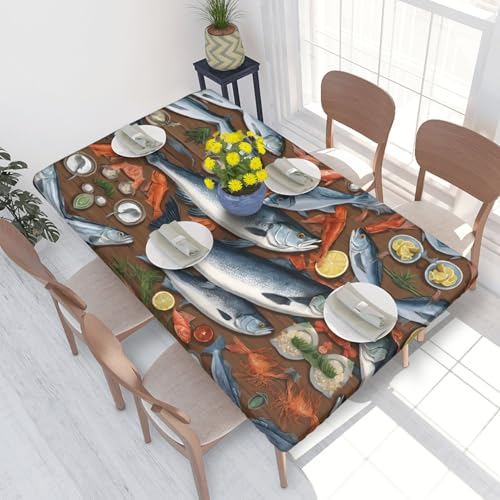 ESNAIUVCD Angelköderdruck, Ölbeständig, rechteckig, Tischdecke, Restaurant-Tischdecke, Gartenparty, Tischdecke (1,2 m) von ESNAIUVCD