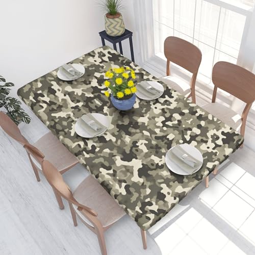 ESNAIUVCD Armee-Digital-Tarnmuster, Armee-Digital-Tarnmuster, ölbeständig, rechteckige Tischdecke, Restaurant-Tischdecke, Gartenparty, Tischdecke (1,2 m) von ESNAIUVCD