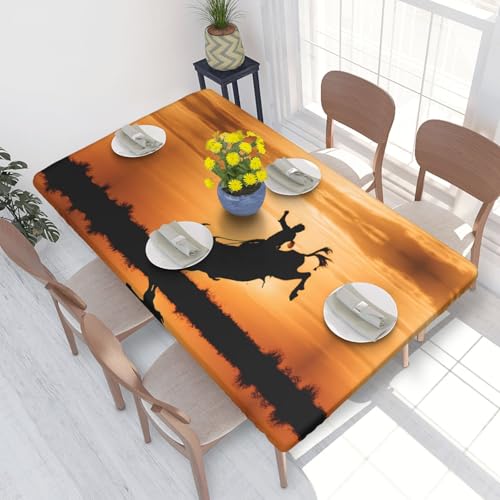 ESNAIUVCD Cool Bull Riding Print Cool Bull Riding Print Oil-Resistant Rectangular Table Cover,Restaurant Table Cover, Garden Party Table Cover(1.2 m) von ESNAIUVCD