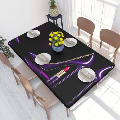 ESNAIUVCD Elegante violette High Heels mit Lippenstift-Druck, elegante violette High Heels mit Lippenstift-Druck, ölbeständig, rechteckige Tischdecke, Restaurant-Tischdecke, Gartenparty, Tischdecke ESNAIUVCD Elegante violette High Heels mit Lippenstift-Druck, elegante violette High Heels mit Lippenstift-Druck, ölbeständig, rechteckige Tischdecke, Restaurant-Tischdecke, Gartenparty, Tischdecke von ESNAIUVCD