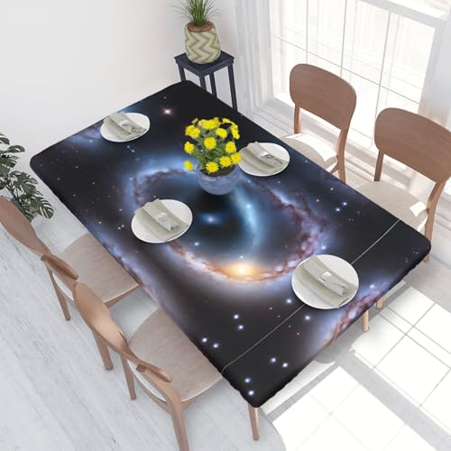 ESNAIUVCD Galaxie-Druck, ölbeständig, rechteckig, Tischdecke, Restaurant-Tischdecke, Gartenparty, Tischdecke (1,2 m) von ESNAIUVCD
