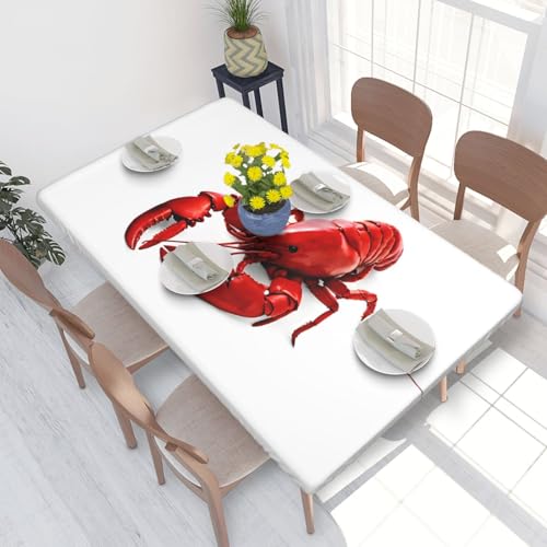 ESNAIUVCD Glutton Shrimps Print Glutton Shrimps Druck, ölbeständige rechteckige Tischdecke, Restaurant-Tischdecke, Gartenparty, Tischdecke (1,2 m) von ESNAIUVCD