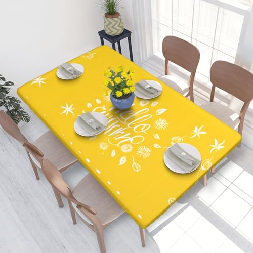 ESNAIUVCD Goodlooking Hello Print Goodlooking Hello Print Ölbeständige rechteckige Tischdecke, Restaurant-Tischabdeckung, Gartenparty-Tischabdeckung (1,2 m) von ESNAIUVCD