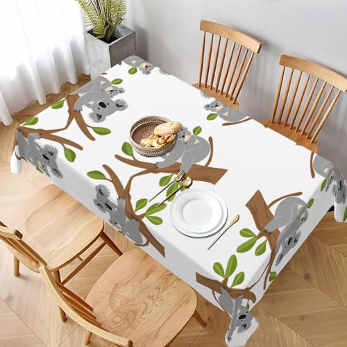 ESNAIUVCD Hugging Tree Tischdecke mit Koala-Druck, auslaufsicherer, strukturierter Stoff, für Innen- und Außenbereich und Feiern von ESNAIUVCD