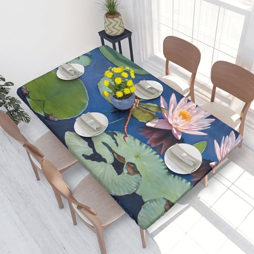 ESNAIUVCD Libellen-Malerei, Druck, ölbeständig, rechteckig, Tischdecke, Restaurant-Tischdecke, Gartenparty, Tischdecke (1,2 m) von ESNAIUVCD