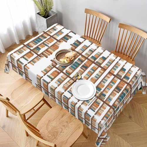ESNAIUVCD Lustige Tischdecke mit Bücherregal-Kollektion und Leiterdruck, 152,4 x 228,6 cm, auslaufsicherer, strukturierter Stoff, für Innen- und Außenbereich und Feiern ESNAIUVCD Lustige Tischdecke mit Bücherregal-Kollektion und Leiterdruck, 152,4 x 228,6 cm, auslaufsicherer, strukturierter Stoff, für Innen- und Außenbereich und Feiern von ESNAIUVCD
