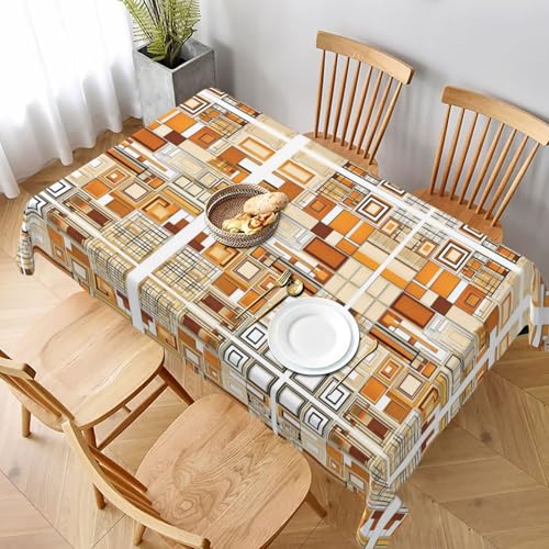 ESNAIUVCD Mid Century Tischdecke, moderner Druck, 152,4 x 228,6 cm, auslaufsicherer, strukturierter Stoff, für Innen- und Außenbereich und Feiern ESNAIUVCD Mid Century Tischdecke, moderner Druck, 152,4 x 228,6 cm, auslaufsicherer, strukturierter Stoff, für Innen- und Außenbereich und Feiern von ESNAIUVCD