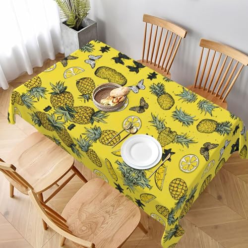 ESNAIUVCD Modische Tischdecke mit Ananas-Druck, 152,4 x 228,6 cm, auslaufsicherer, strukturierter Stoff, für Innen- und Außenbereich und Feiern ESNAIUVCD Modische Tischdecke mit Ananas-Druck, 152,4 x 228,6 cm, auslaufsicherer, strukturierter Stoff, für Innen- und Außenbereich und Feiern von ESNAIUVCD