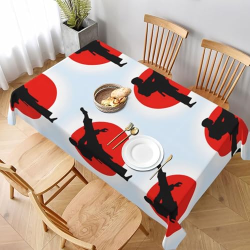 ESNAIUVCD Taekwondo-Design-Tischdecke, 152,4 x 228,6 cm, auslaufsicherer, strukturierter Stoff, für Innen- und Außenbereich und Feiern von ESNAIUVCD