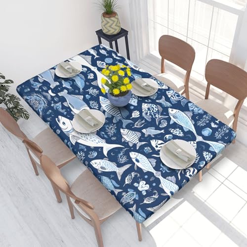 ESNAIUVCD Tischdecke, Motiv: süßer blauer Fischdruck, ölbeständig, rechteckig, für Restaurants, Gartenpartys, 1,2 m ESNAIUVCD Tischdecke, Motiv: süßer blauer Fischdruck, ölbeständig, rechteckig, für Restaurants, Gartenpartys, 1,2 m von ESNAIUVCD