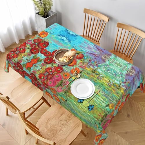ESNAIUVCD Tischdecke für den Außenbereich, Kunstdruck, 152,4 x 228,6 cm, spritzwassergeschützter, strukturierter Stoff, für Innen- und Außenbereich und Feiern ESNAIUVCD Tischdecke für den Außenbereich, Kunstdruck, 152,4 x 228,6 cm, spritzwassergeschützter, strukturierter Stoff, für Innen- und Außenbereich und Feiern von ESNAIUVCD